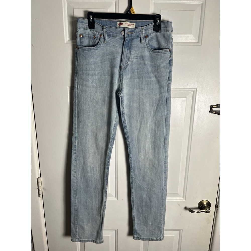 Levis Jeans Adult 30 Blue Denim Straight Big E 502 Cotton Blend Premium 29x29
